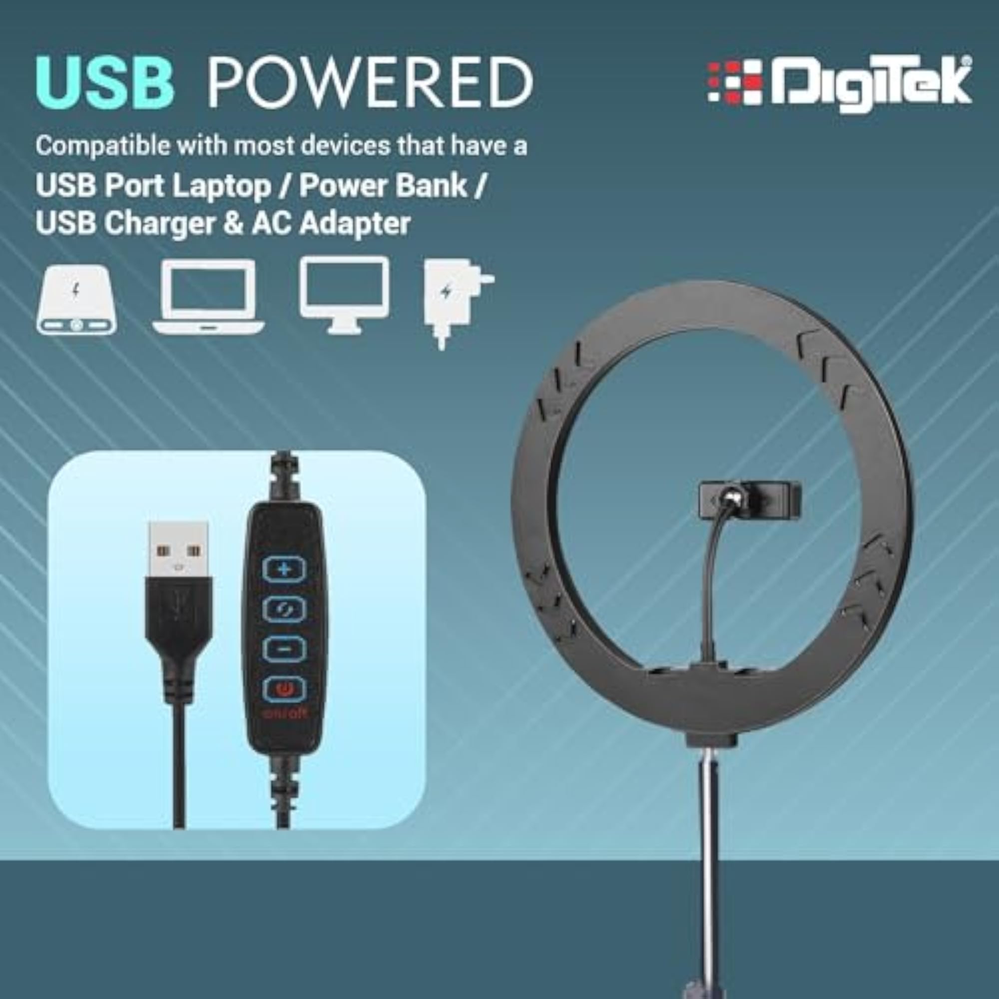 LED Ring Light with 5ft Stand & Smartphone Mount